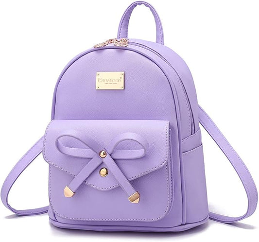 I IHAYNER Girls Bowknot Cute Leather Backpack Mini Backpack Purse for Women-BubblyBeeBaby