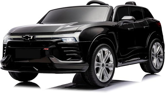 Hetoy 24V 2-Seater SUV Licensed Chevrolet Blazer Ride On Car Toy w/Parent Remote Control, 3 Speeds, Wireless Music, MP3 Player, Electric Car for Kids Ages 3-8, Black-BubblyBeeBaby