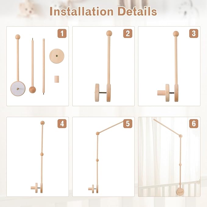 JETMHH Baby Crib Mobile Arm Holder - 36 Inch Large Version Safe Anti Slip Baby Mobile Hanger-BubblyBeeBaby