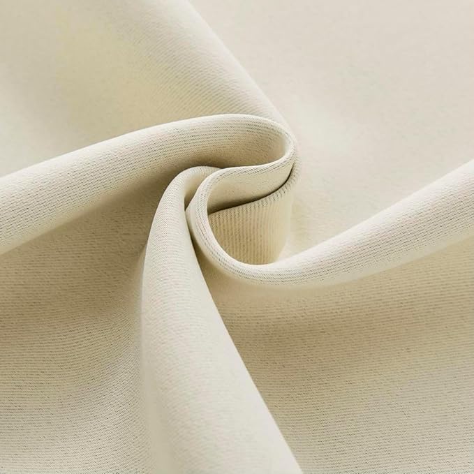 Joydeco Custom Blackout Curtains for Bedroom, 1 Panel Room Darkening Curtains & Drapes for Living Room Window Rod Pocket Back Tab (Custom Size,Light Beige)-BubblyBeeBaby