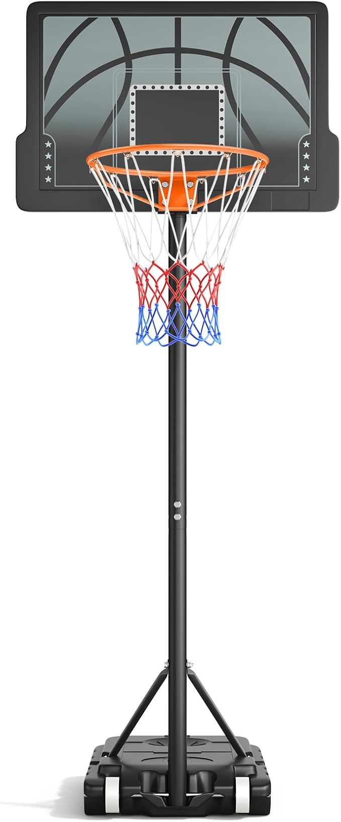 Kids Basketball Hoop, 3.6-7 FT Height Easy Adjustable, Portable Basketball Hoop Outdoor Indoor for Kids/Teens/Youth, 30" Backboard-BubblyBeeBaby