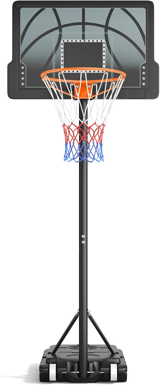 Kids Basketball Hoop, 3.6-7 FT Height Easy Adjustable, Portable Basketball Hoop Outdoor Indoor for Kids/Teens/Youth, 30" Backboard-BubblyBeeBaby