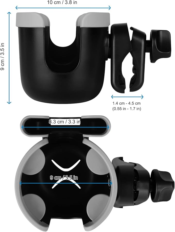 Accmor Stroller Cup Holder with Phone Holder, Bike Cup Holder, Universal Cup Holder for Uppababy Nuna Doona Strollers, 2-in-1 Cup Phone Holder for Stroller, Bike, Wheelchair, Walker, Scooter-BubblyBeeBaby