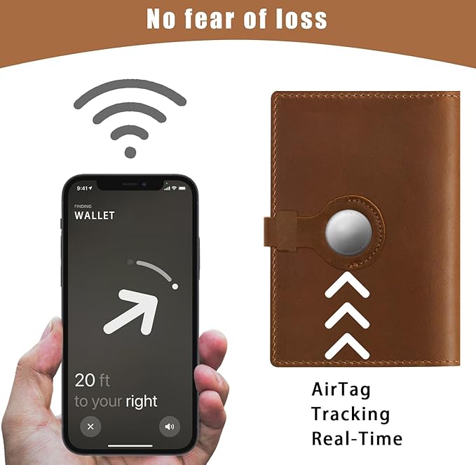 Jack&Chris Genuine Leather Passport Holder For Travel, RFID Blocking Handmade Passport Holder with Card Case Organized & Safe, Quality Travel Essentials for Women and Men for Gifting, Brown-BubblyBeeBaby