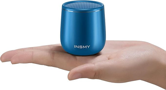 INSMY Small Bluetooth Speaker, Waterproof Mini Portable Wireless Speaker, Punchy Bass Rich Audio Stereo Pairing, Handheld Pocket Size, Built in Mic for Hiking Gift Laptop Tablet (Blue)-BubblyBeeBaby