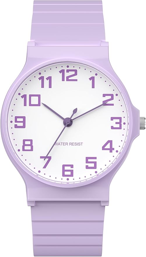 Kids Analog Watch Boys Girls, 30M Waterproof, Sports Watch for Boys, Easy to Read Children's Thin Dial Wrist Watches with Soft Band, for Ages 5-15 Kids Great Birthday Gifts Christmas Day-BubblyBeeBaby