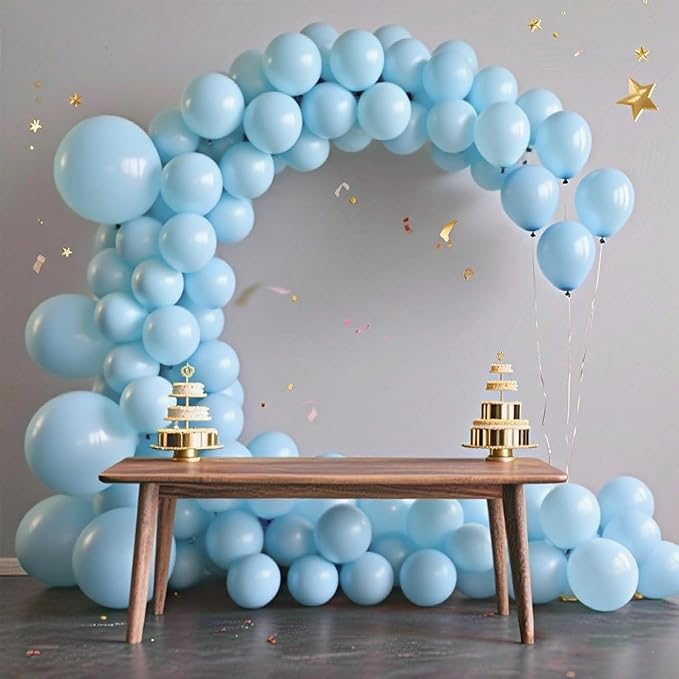 140pcs Makani Blue Round Balloons Different Sizes 18 12 10 5 Inch Latex Balloons for Arch Decoration Party Balloon Kit for Graduation Birthday Party Wedding Balloon Baby Shower Decoration-BubblyBeeBaby