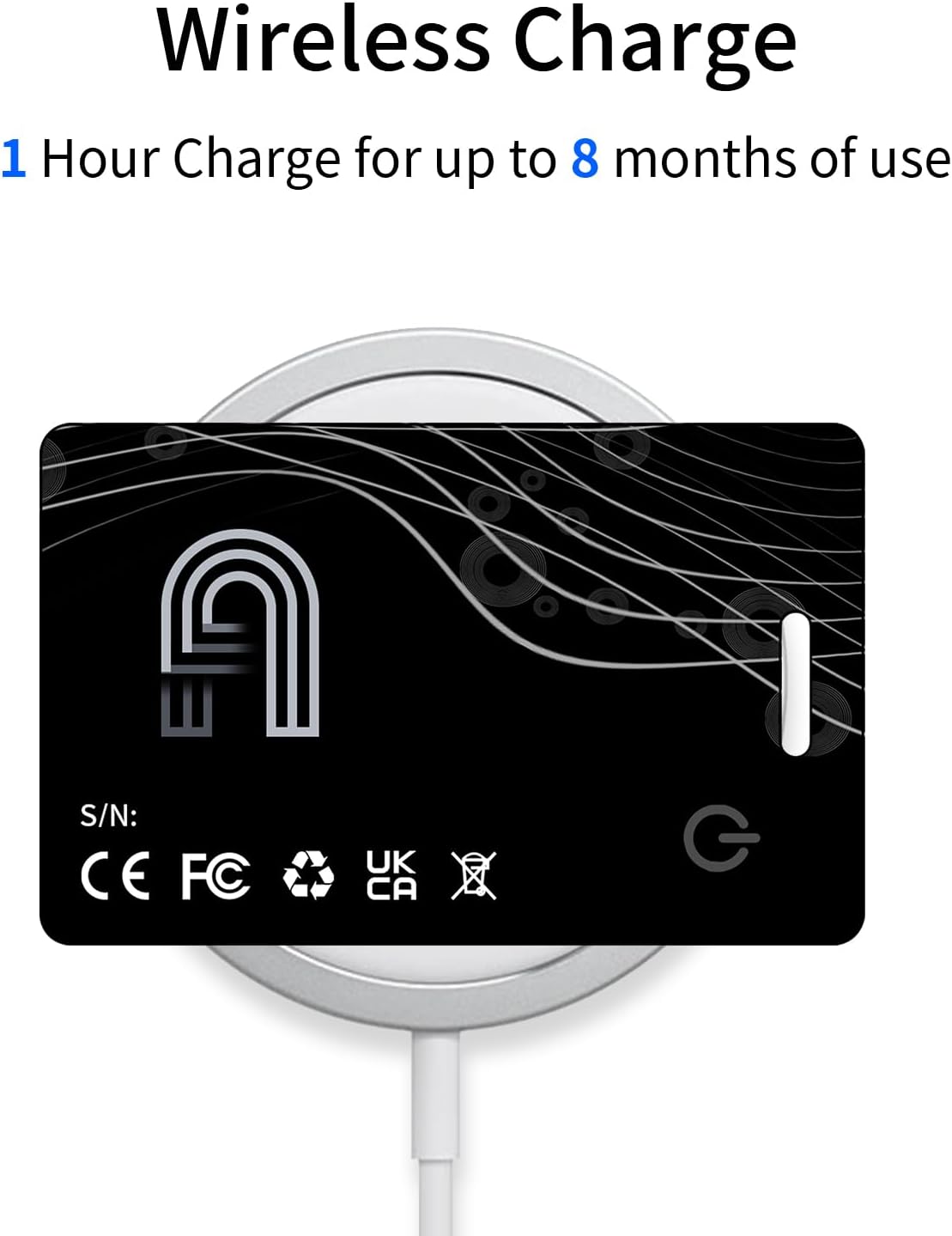 Wallet Tracker Card, Rechargeable Bluetooth Tracker with Apple Find My iOS Only Thin Wallet Finder GPS Tracker IP68 Waterproof Item Locator for Luggage, Keys, Bags, Passports and More