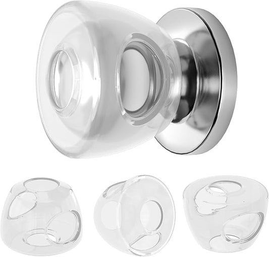 Inaya Kids Safety Door Knob Cover (4 Pack) - Prevent Children from Opening Doors, Fit Most Round Knobs - Door Knob Safety Cover for Kids, Child Proof Door Lock, Child Proof Door Locks - Translucent-BubblyBeeBaby