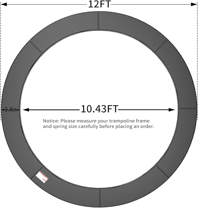 16FT/15FT/14FT/12FT/10FT Trampoline Safety Pad Replacement, Round Trampoline Spring Protection Cover, Fits 16FT/15FT/14FT/12FT/10FT Frames, Water-Resistant Trampoline Accessories-BubblyBeeBaby