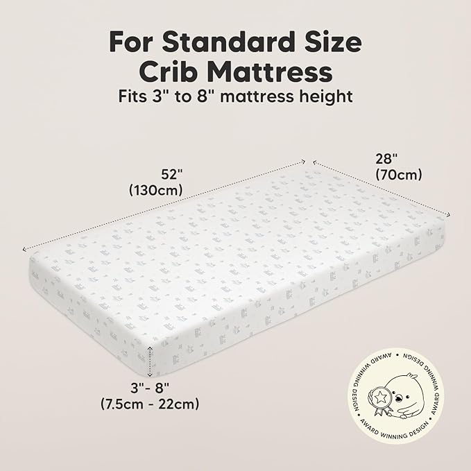 KeaBabies 2-Pack Organic Crib Sheets for Boys, Girls - 52x28 Fitted Crib Mattress Sheet Neutral, Breathable Jersey Cotton Cover for Baby Bed, Toddler Mattress, Soft & Cute Prints (Excavation)-BubblyBeeBaby