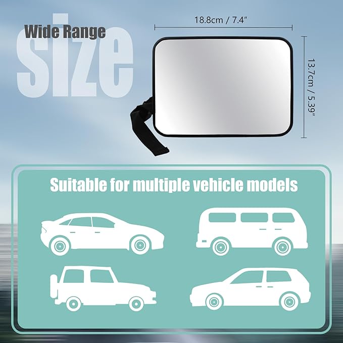 Baby Car Mirror, Universal Fit, Headrest Mount, Shatterproof, Stable, Easy Install, Compatible with Most Cars & SUVs-BubblyBeeBaby