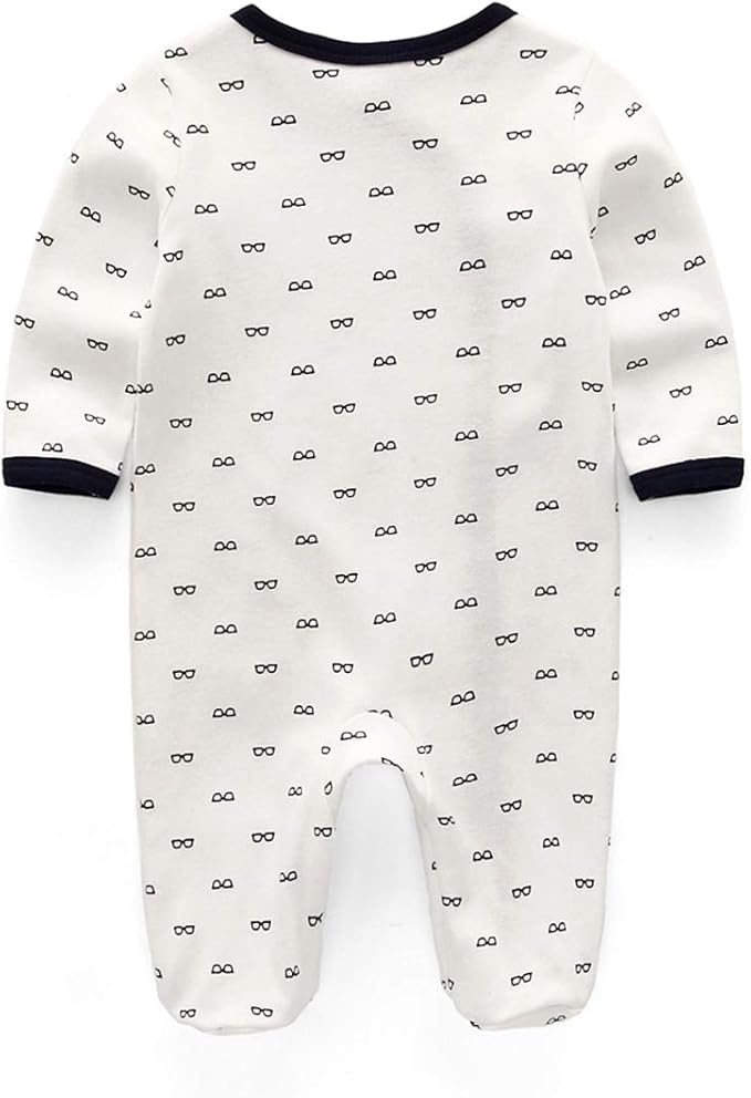 Kiddiezoom Baby and Toddler Boys'Snug Fit Footed One-Piece Romper Jumpsuit Cotton Cotton Footed Outfit-BubblyBeeBaby