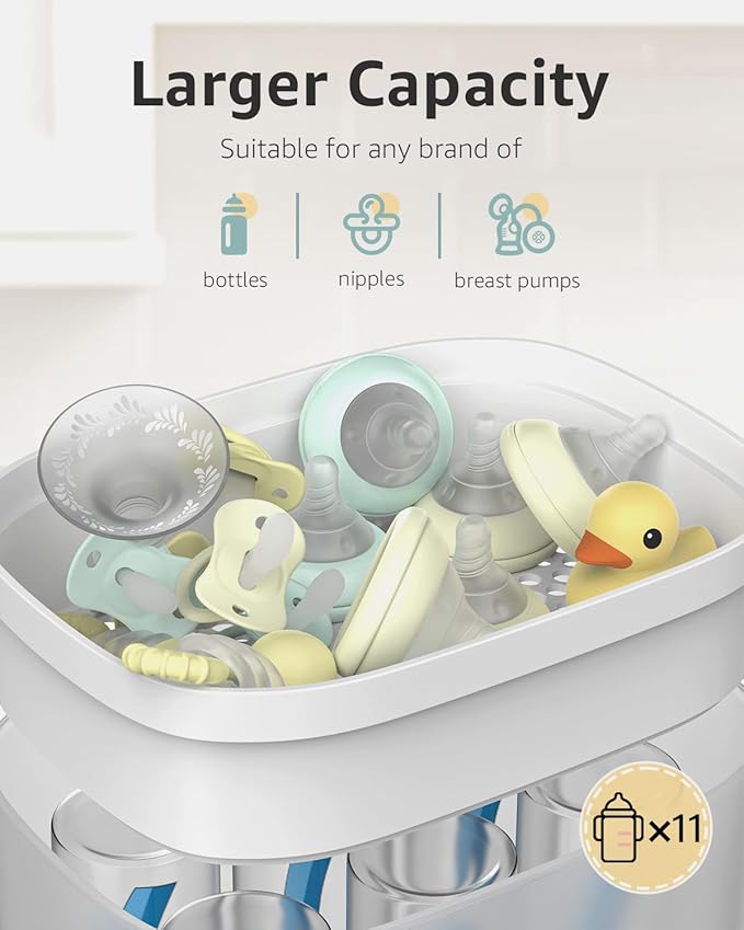 HAUTURE Bottle Sterilizer and Dryer, Esterilizador De Biberones, One-Dial Control Steam Baby Bottle Sterilizer for Baby Stuffs, Bottles & Breast Pump Accessories-BubblyBeeBaby