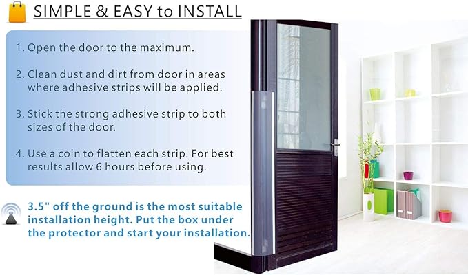 2 PCS AILUOQI Door Jam Shield Finger Pinch Guard for Baby Proofing, Kids, Hinge Cover Pinch Guard for 90 & 180 Degree Doors Frame & Baby Gate. 47.2" H, 6.7" W. 2 Pieces Set-BubblyBeeBaby