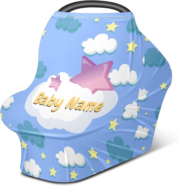 Baby Car Seat Stroller Cover Nursing Cover New Mom Breastfeeding Scarf Soft Stretchy Infant Carrier Cover Car Canopy Coverage-BubblyBeeBaby