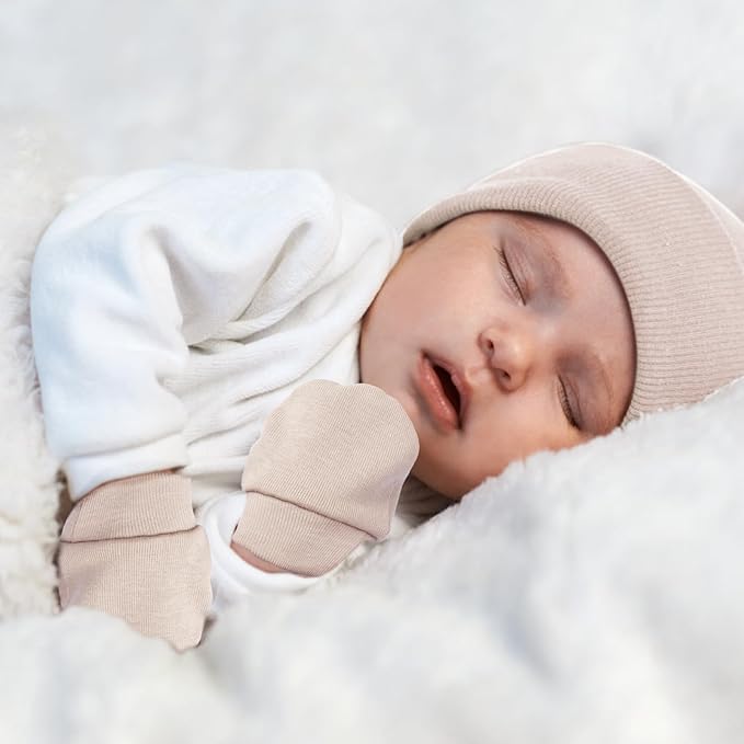 Newborn Baby Mittens No Scratch Cotton Elastic Wrist Gloves Infant Toddler Mittens for Baby Boy Girl 0-6 Months-BubblyBeeBaby