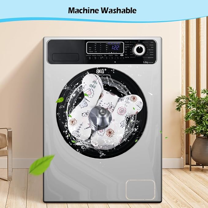 KAKIBLIN Baby Neck Pillow, Upgraded Baby Support Pillow,Babies Head Pillow,Neck Support Pillow for for Car Seat,Pushchair,Travel (Hippo)-BubblyBeeBaby