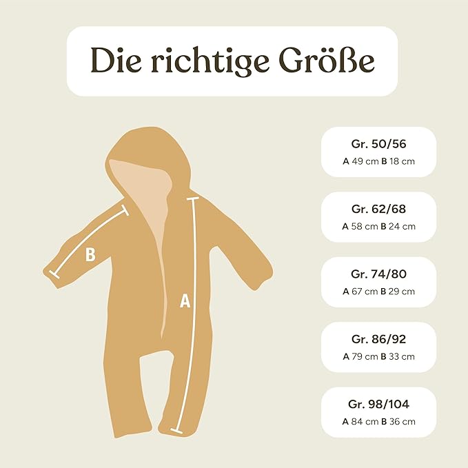 Ehrenkind® WOOLEN JUMPSUIT for Infants and Kids, Warm infant One-Piece made of natural virgin wool with zipper-BubblyBeeBaby