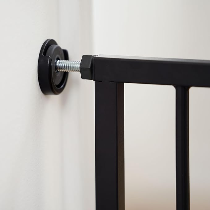 Ingenuity Easy Open Baby Gate & Dog Gate, Hands-Free Open Patent-Pending Foot Pedal, 27.5"-52" Wide, 28" Tall, Hardware or Pressure Mounted, Install in Doorway, Bottom of Stairs, or Wall - Espresso-BubblyBeeBaby