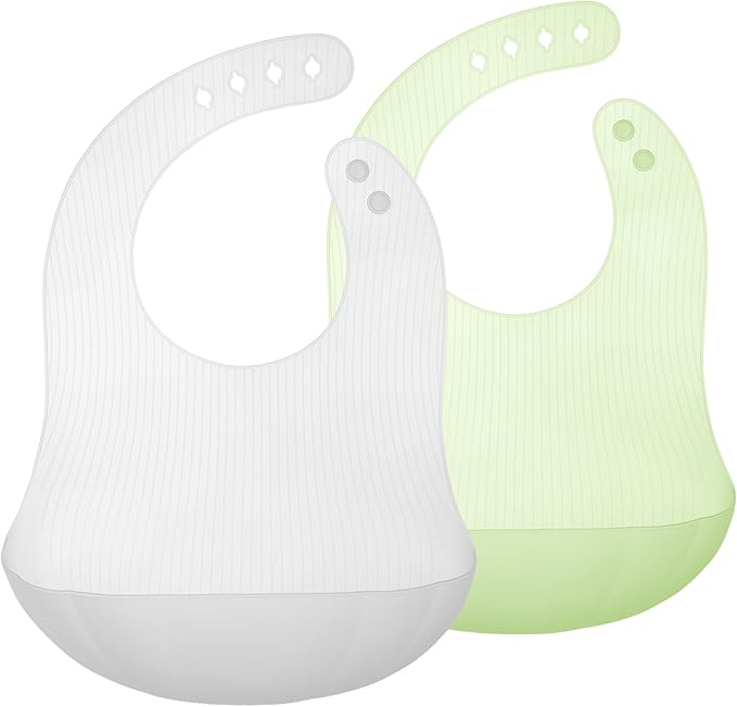 Olababy Fold N Go Silicone Baby Bib w Travel Case | Lightweight Design Eases Pressure Bruising for Infants & Toddlers-BubblyBeeBaby