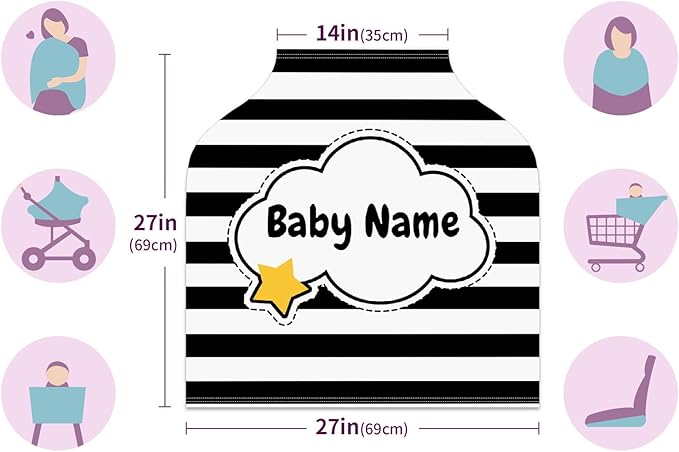 Baby Car Seat Stroller Cover Nursing Cover New Mom Breastfeeding Scarf Soft Stretchy Infant Carrier Cover Car Canopy Coverage-BubblyBeeBaby