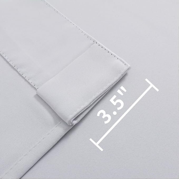 Joydeco Custom Blackout Curtains for Bedroom, 1 Panel Room Darkening Curtains & Drapes for Living Room Window Rod Pocket Back Tab (Custom Size,Greyish White)-BubblyBeeBaby