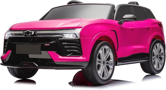 Hetoy 24V 2-Seater SUV Licensed Chevrolet Blazer Ride On Car Toy w/Parent Remote Control, 3 Speeds, Wireless Music, MP3 Player, Electric Car for Kids Ages 3-8, Pink-BubblyBeeBaby