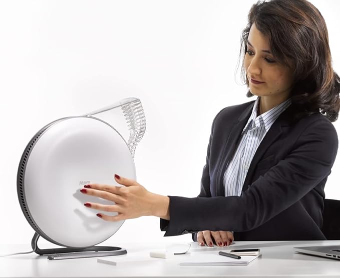 IQAir Atem Desk Air Purifier for Home, Office, Desktop, Small Room up to 150 sq ft, HyperHEPA Filter for Bacteria, Viruses, Allergens, Pets, Asthma, Pollen, Dust, Swiss Design, Made in Germany, White-BubblyBeeBaby