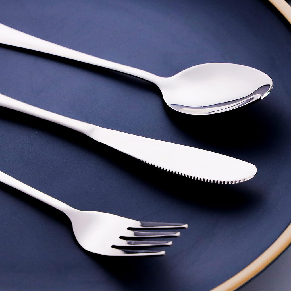 Portable Utensils Set with Case, 4pcs Stainless Steel Reusable Silverware for Lunch Camping School Picnic Workplace Travel, Lunch Box Includ Fork Spoon Knife,Easy to clean,Dishwasher Safe