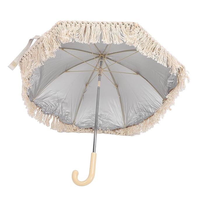 Baby Outdoor Parasols, Baby Stroller Parasol Umbrella with Adjustable Clamp, Toddler Umbrella for Trolley Wheelchair Beach Chair, Outdoor Activities (Beige)-BubblyBeeBaby