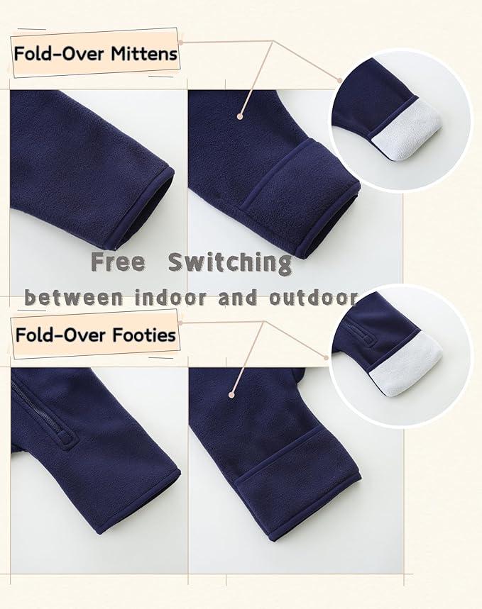 Newborn Baby Fleece Jumpsuit Girls Boys Winter Hooded Coverall Romper Cute Baby Snowsuit Clothes-BubblyBeeBaby