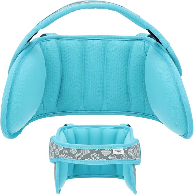 NAPUP Child Head Support for Car Seats – Safe, Comfortable Head & Neck Pillow Support Solution for Front Facing Car Seats and High Back Boosters – Baby Infant Toddler & Kids Travel Accessories (Teal)-BubblyBeeBaby