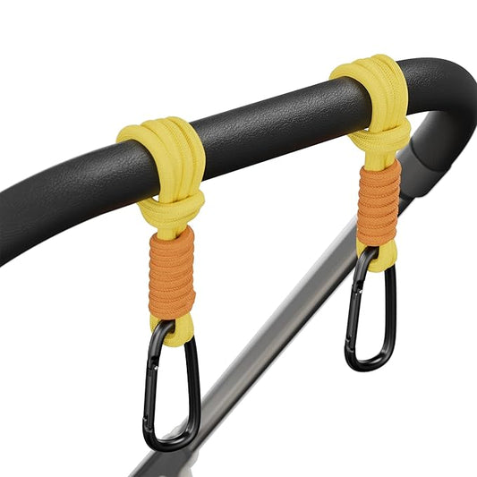 SURDOCA Baby Stroller Hooks, Stroller Clips and Hooks for Diaper Bag, Mommy Bag Hook for Stroller Heavy Duty, Universal Stroller Hanger and Strap, Stroller Accessories for Mom-BubblyBeeBaby