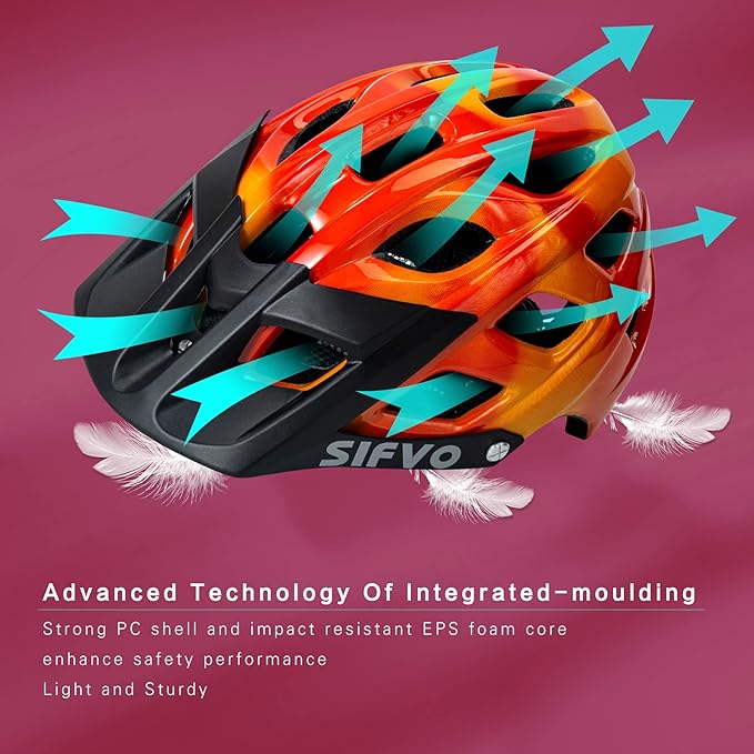 Kids Bike Helmet, SIFVO Kids Helmet 8+ Boys and Girls Bike Helmet with Cool Visor, Bike Helmets for Kids, Youth Bike Helmet Kids Mountain Bike Helmet Lightweight and Sturdy【55-58cm】-BubblyBeeBaby
