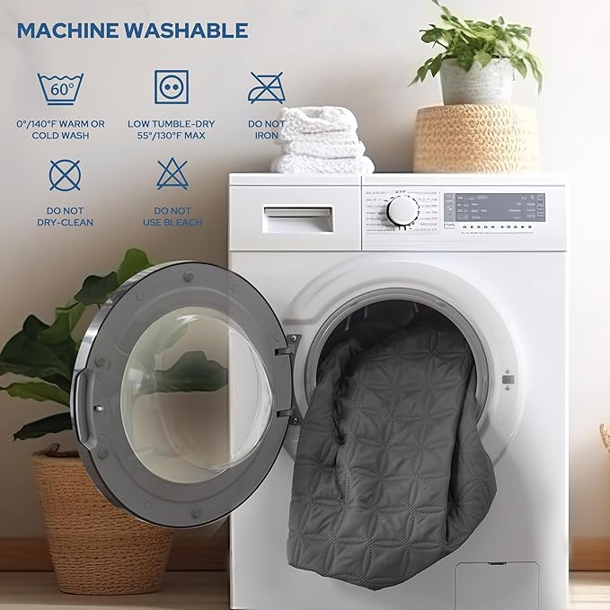 2 Pack Waterproof Mattress Protector, Twin Size Mattress Pad Noiseless with Deep Pocket Fitted for 6"-15", Breathable Dirt-Proof Single Bed Mattress Cover for Bedroom, Dorm Room (Gray)-BubblyBeeBaby