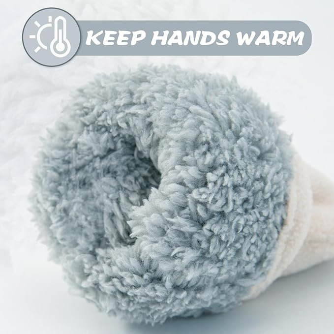 BAVST Baby Toddler Winter Mittens Girls Warm Fleece Lined Gloves Kids Sherpa Lined Mittens for Boys-BubblyBeeBaby