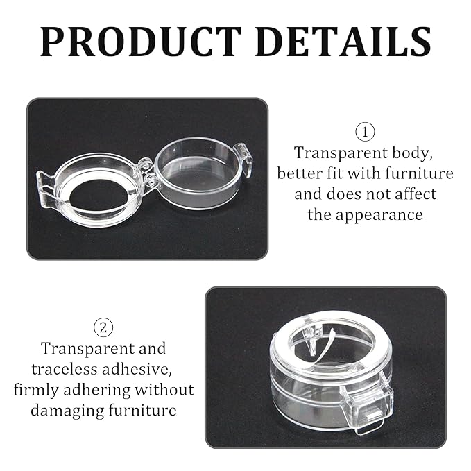 2 Pack Deadbolt Child Safety Lock Cover - Child Proof Deadbolt Cover & Door Knob Protector, Deadbolt Lock Cover for Kids, Prevents Accidental Locking (Fits Standard Locks) (Transparent)-BubblyBeeBaby