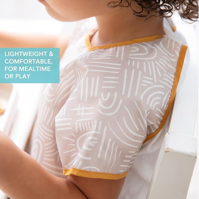 Bumkins Bibs - Toddler Bibs, Waterproof, Large for 1-3 Years, Short Sleeve-BubblyBeeBaby