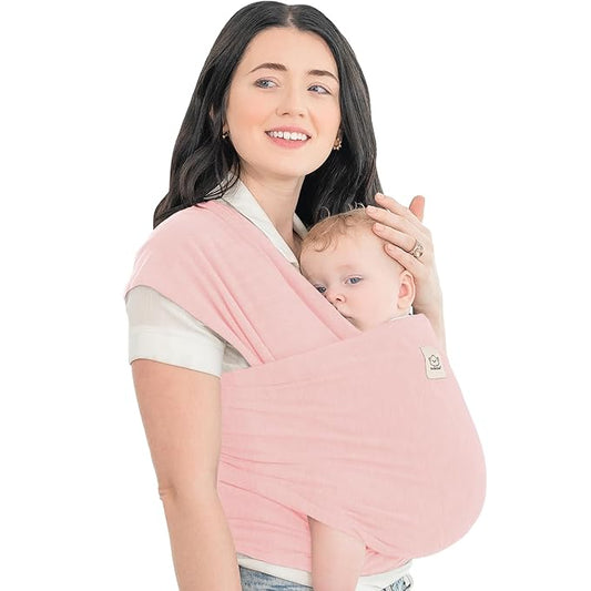 KeaBabies Baby Wrap Carrier - All in 1 Original Baby Carrier Newborn to Toddler Sling, Easy to Wear, Hands Free Bonding, Lightweight, Breathable Infant Wraps (Dusty Pink)-BubblyBeeBaby