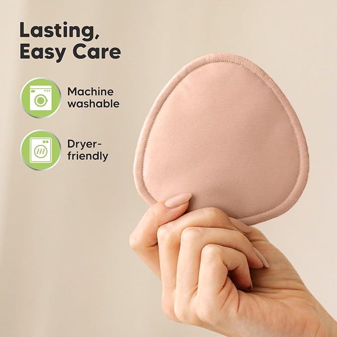 14-Pack Organic Nursing Pads - Washable Breast Pads for Breastfeeding, Nursing Bra Nipple Pads for Breastfeeding, Pumping Bra Reusable Breast Pads, Maternity Breastfeeding Bra Pads (Neutrals, M 3.9")-BubblyBeeBaby