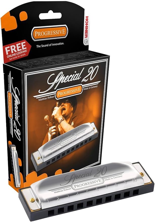 Hohner Special 20 Harmonica - Key of G Bundle with Carrying Case, Key Stickers, Online Manual, and Austin Bazaar Polishing Cloth-BubblyBeeBaby