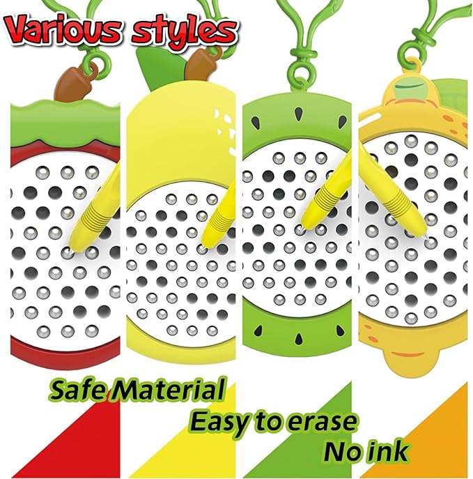 1PCS Pear Magnetic Drawing Board for Kids & Toddlers with Beads and Magnet Stylus Pen - Magnetic Travel Toy for Airplane & Car Ride Activities for Kids-BubblyBeeBaby