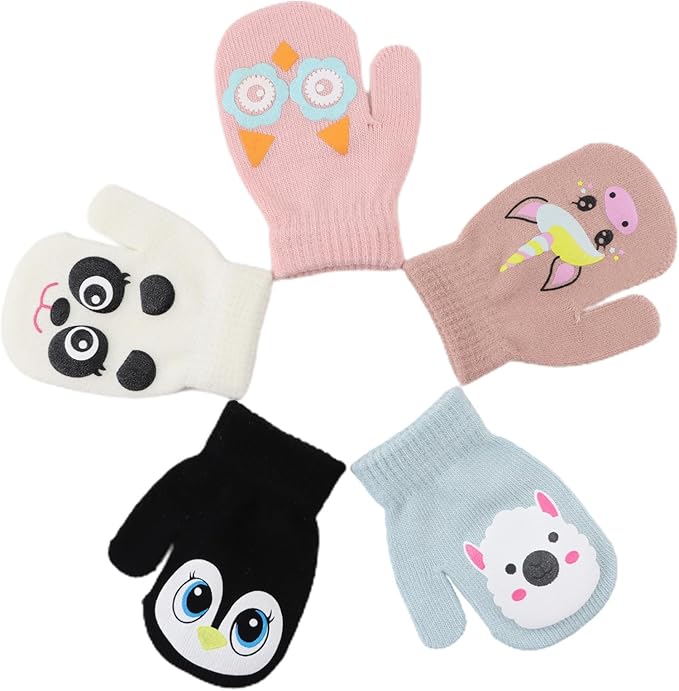 Baby Winter Mittens Toddler Stretch Knit Gloves Magic Warm Glove for Baby Boys Girls-BubblyBeeBaby
