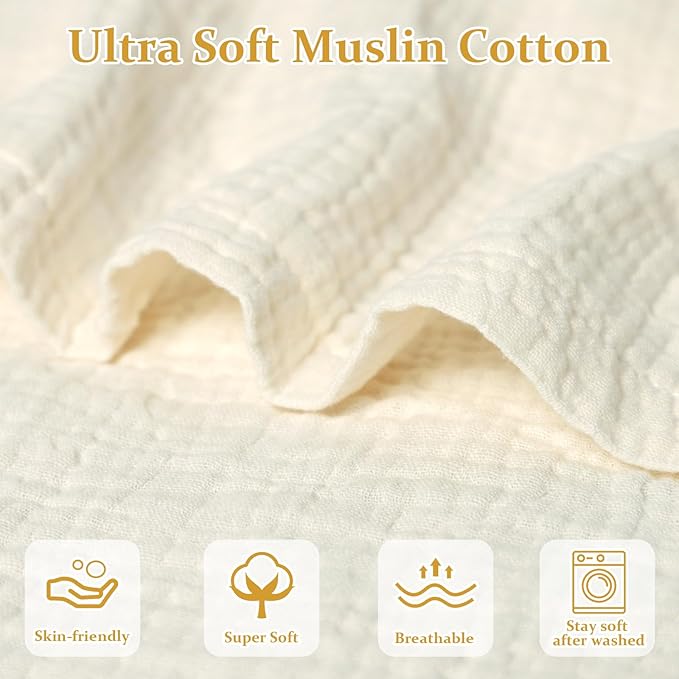 Hooyax Muslin Baby Lounger Cover, 100% Cotton Durable Newborn Lounger Cover, Soft and Breathable Infant Lounger Cover for Boys Girls, Covers Only (Yellow)-BubblyBeeBaby