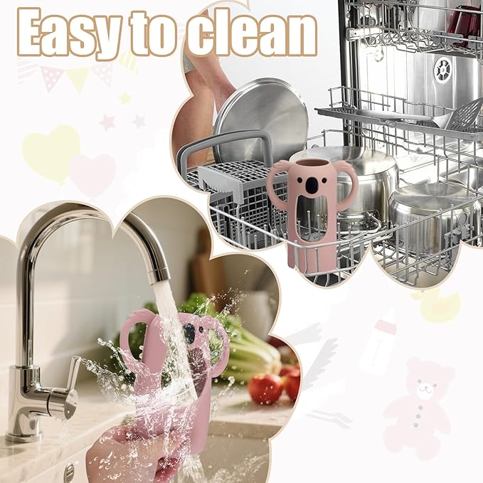 Mity rain 3 Pack Silicone Sleeves for Dr. Brown's Glass Bottles 8 OZ - Anti Breakage Baby Bottle Holder, Compatible with Dr. Brown's Glass Bottles for Babies with Handle-BubblyBeeBaby