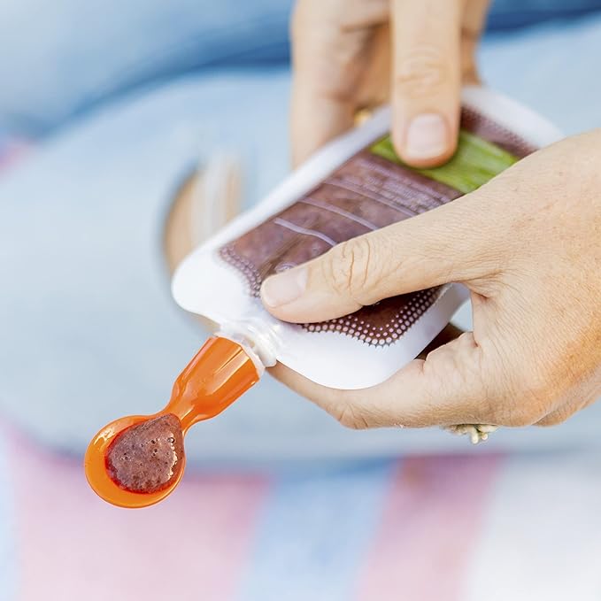 Infantino Couple a Spoons, Baby Food Pouch Toppers with Travel Case, No-Leak Spoons for Baby Puree Food, 2-Pack-BubblyBeeBaby