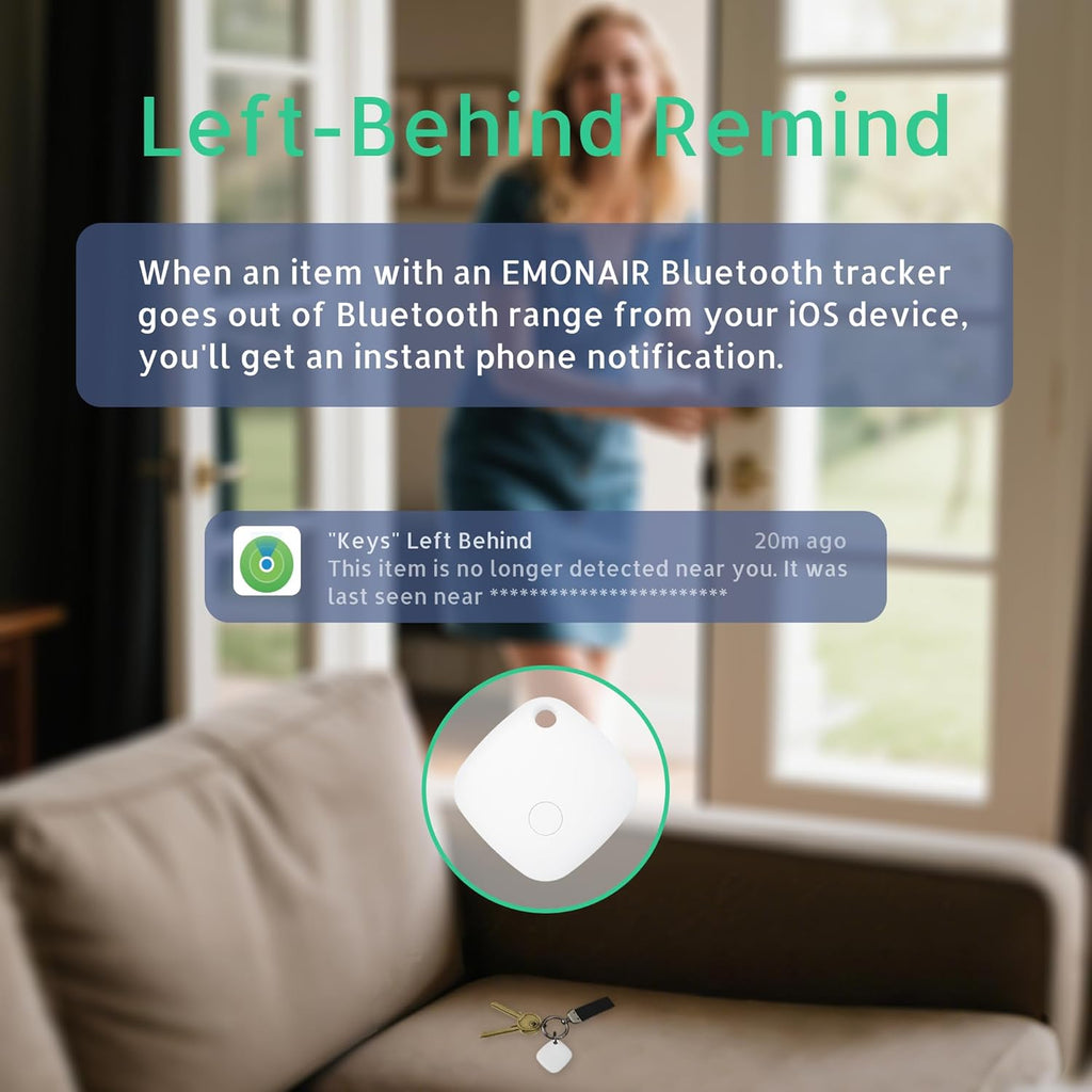 Air Tracker Tags-1 Pack, Bluetooth Tracker Works with Apple Find My APP (iOS Only, Not for Android), Keys Finder, Item Locator for Keys, Luggage, Backpack, Bags, Wallet, Replaceable Battery