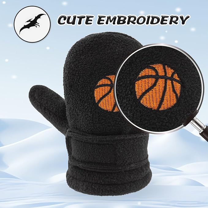 BAVST Baby Toddler Winter Mittens Girls Warm Fleece Lined Gloves Kids Sherpa Lined Mittens for Boys-BubblyBeeBaby