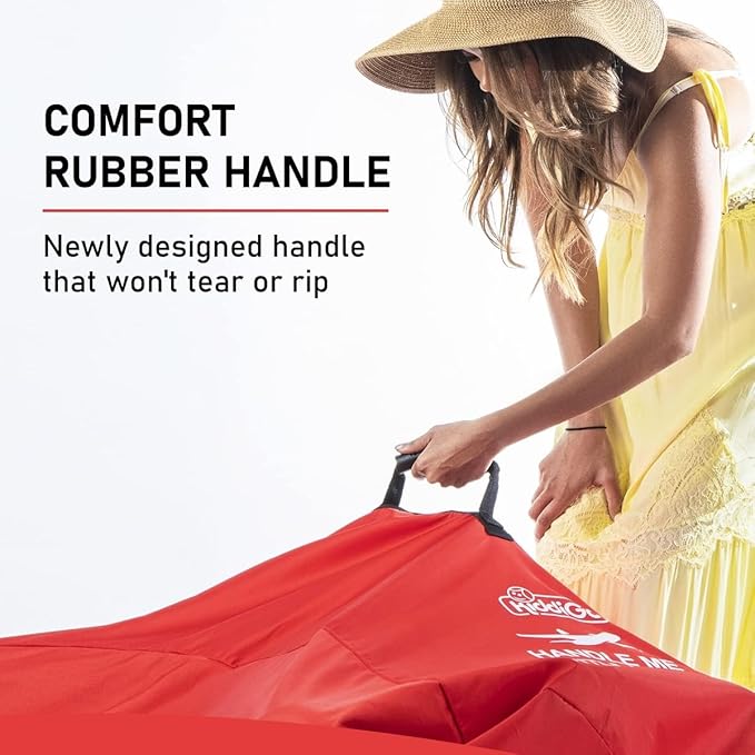 Travel Stroller Bag for Airplane, Red, 47" H x 24" W x 15" D, Fits Most Large, Single, Double, Jogging Strollers,Waterproof, Heavy-Duty Protection, Easy-to-Carry Design-BubblyBeeBaby